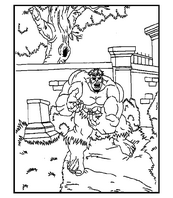 coloriage hulk dans le jardin
